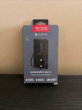 Tumi Black Powerstation Plus XL Portable Charger by Mophie